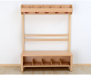 Garderobenbank Schuhgestell aus Holz für 6 Kinder 1