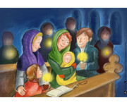 Stille Nacht heilige Nacht Kamishibai Bildkartenset 5