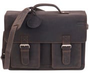 Lehrertasche aus Büffelleder mit Schulterriemen 1