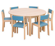 Betzold Möbel Set Rondo Sitzhöhe 42 cm Tischhöhe 70 cm Ahorn 1