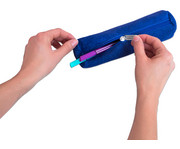 Faulenzer Mäppchen aus Leder rund 4