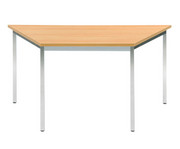 Vielzweck Trapez Tisch 140 x 70 x 70 mit runden Tischbeinen 1