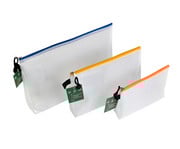 Reißverschlussbeutel mit Dehnfalte ohne PVC 3 Stück transparent 4