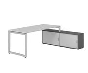 Betzold Schreibtisch mit Sideboard höhenverstellbar Kufengestell 3
