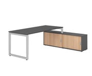 Betzold Schreibtisch mit Sideboard höhenverstellbar Kufengestell 5