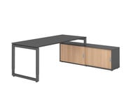 Betzold Schreibtisch mit Sideboard höhenverstellbar Kufengestell 4