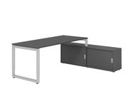 Betzold Schreibtisch mit Sideboard höhenverstellbar Kufengestell 6