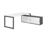Betzold Schreibtisch mit Sideboard höhenverstellbar Kufengestell 7