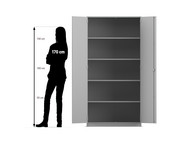 Flexeo® Schrank 5 Fächer 2 Türen Breite 94 4 cm 2