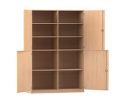 Flexeo® Schrank 10 Fächer Mittelwand 4 Halbtüren Breite 126 4 cm 1