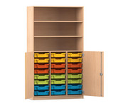 Flexeo® Schrank PRO 3 Reihen 24 Boxen Gr S 3 Fächer 2 Halbtüren 1