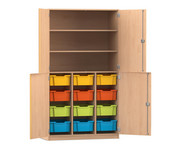 Flexeo® Halbtürenschrank PRO 3 Reihen 12 Boxen Gr M 3 Fächer 4 Halbtüren 1