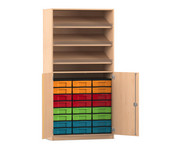 Flexeo® Schrank 3 Schrägablagen 24 kleine Boxen 2 Halbtüren 1