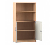 Flexeo® Kombi Schrank unten Drehtüren oben 2 Fächer = 4 Ordnerhöhen 1