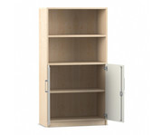 Flexeo® Kombi Schrank unten Drehtüren oben 2 Fächer = 4 Ordnerhöhen 1