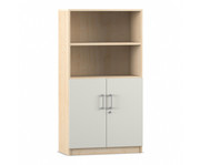 Flexeo® Kombi Schrank unten Drehtüren oben 2 Fächer = 4 Ordnerhöhen 2