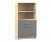 Flexeo® Kombi Schrank unten Drehtüren oben 2 Fächer = 4 Ordnerhöhen 2