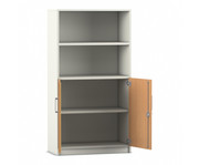 Flexeo® Kombi Schrank unten Drehtüren oben 2 Fächer = 4 Ordnerhöhen 1