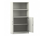 Flexeo® Kombi Schrank unten Drehtüren oben 2 Fächer = 4 Ordnerhöhen 1