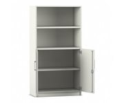 Flexeo® Kombi Schrank unten Drehtüren oben 2 Fächer = 4 Ordnerhöhen 1