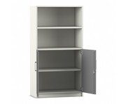 Flexeo® Kombi Schrank unten Drehtüren oben 2 Fächer = 4 Ordnerhöhen 1