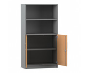 Flexeo® Kombi Schrank unten Drehtüren oben 2 Fächer = 4 Ordnerhöhen 1