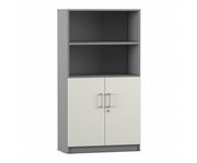 Flexeo® Kombi Schrank unten Drehtüren oben 2 Fächer = 4 Ordnerhöhen 2