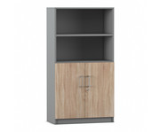 Flexeo® Kombi Schrank unten Drehtüren oben 2 Fächer = 4 Ordnerhöhen 2