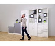 Flexeo® Schrank unten Drehtüren oben 3 Fächer = 6 Ordnerhöhen 5