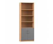 Flexeo® Kombi Schrank unten Drehtüren oben 4 Fächer = 6 Ordnerhöhen 2