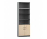 Flexeo® Kombi Schrank unten Drehtüren oben 4 Fächer = 6 Ordnerhöhen 2