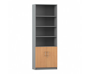 Flexeo® Kombi Schrank unten Drehtüren oben 4 Fächer = 6 Ordnerhöhen 2