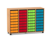 Flexeo® Regal 4 Reihen 32 kleine Boxen 1
