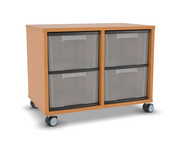 Flexeo® Regal 2 Reihen 4 große Boxen Mittelwand 1