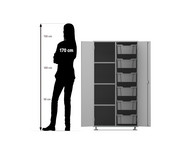 Flexeo® Schrank PRO 2 Reihen 6 Boxen Gr M 4 Fächer links 2