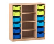 Flexeo® Regal PRO 3 Reihen 12 Boxen Gr M 4 breite Fächer mittig 1