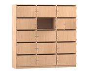 Flexeo® Schließfachschrank 15 Fächer mit Briefschlitzen Breite 190 5 cm 1