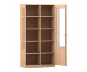 Flexeo® Schrank 10 Fächer 2 verglaste Drehtüren Mittelwand Breite 94 4 cm 1