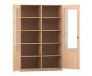 Flexeo® Schrank 10 Fächer 2 verglaste Türen Mittelwand Breite 126 4 cm 1