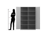 Flexeo® Schrank 10 Fächer 2 verglaste Türen Mittelwand Breite 126 4 cm 2