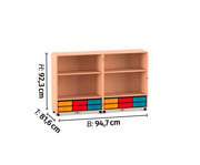 Flexeo® Klapp Wagen fahrbar 4 Fachböden 12 kleine Boxen 5