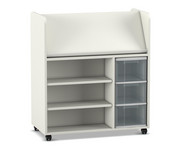 Flexeo® Bücherwagen fahrbar 3 große Boxen 1