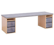 Flexeo® Materialtisch mit 2 Regalen B x T: 200 x 64 cm 6