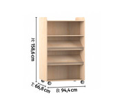 Flexeo® Bücherwagen beidseitig je 2 Schrägablagen 1 Fachboden 4
