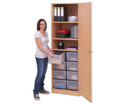 Flexeo® Schrank 8 große Boxen 3 Fächer 1 Tür 2