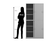 Flexeo® Schiebetürenschrank 6 Fächer 4 Türen Breite 94 4 cm 3