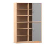 Flexeo® Rollladenschrank 12 Fächer Mittelwand 2 Türen Breite 126 4 cm 1