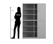 Flexeo® Rollladenschrank 12 Fächer Mittelwand 2 Türen Breite 126 4 cm 2