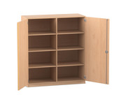 Flexeo® Schrank 8 Fächer Mittelwand 2 Türen Breite 126 4 cm 1