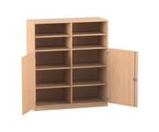 Flexeo® Schrank 10 Fächer Mittelwand 2 Halbtüren Breite 126 4 cm 1